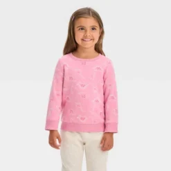 Toddler Girls' 2pk Fleece Pullover Sweatshirt - Cat & Jack™ Pink/Navy Blue