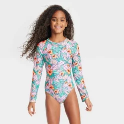Girls' Floral Print One Piece Swimsuit - Cat & Jack™ -Kid Clothing GUEST c3064446 d287 462e 9791 ea3973550310
