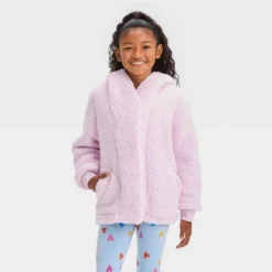 Girls' Cozy Faux Shearling Jacket - Cat & Jack™ -Kid Clothing GUEST c38d5579 ac64 4d75 ba60 ef30192f3f00