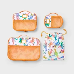 Kids' 4pc Packing Cube Set Dino - Cat & Jack™ -Kid Clothing GUEST c3a70736 e55d 43bf 9df4 59994ef62054