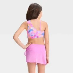 Girls' 'Sketchy Tropical Scenic With Sarong' Bikini Set - Cat & Jack™ Light Pink -Kid Clothing GUEST c3fbb189 9f3f 4df0 a4df 3a88032f3c4d