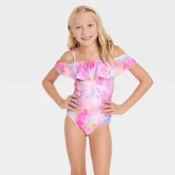 Girls' Flower Daydream One Piece Swimsuit - Cat & Jack™️ -Kid Clothing GUEST c5137565 1e40 4a20 b768 9e524a037403