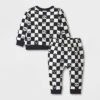 Baby 2pc Checkered Sweatshirt & Jogger Pants Set - Halloween - Cat & Jack™ Black -Kid Clothing GUEST c5513626 1408 4c2d 8640 481e51bc630b