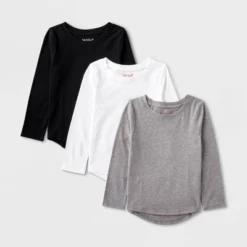 Toddler Girls' 3pk Solid Shirt Set - Cat & Jack™ White/Black/Gray 7 Toddler Girls' 3pk Solid Shirt Set - Cat & Jack™ White/Black/Gray -Kid Clothing GUEST c59f7527 37b1 40bc a88e 81909d0f924f