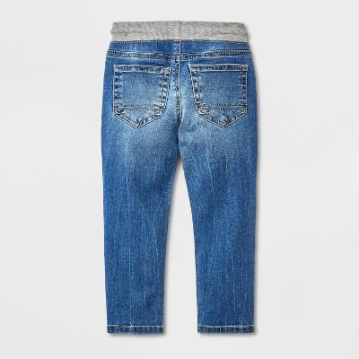 Toddler Boys' 2pk Pull-On Straight Fit Jeans - Cat & Jack™ Blue Denim/Brown 3 Toddler Boys' 2pk Pull-On Straight Fit Jeans - Cat & Jack™ Blue Denim/Brown