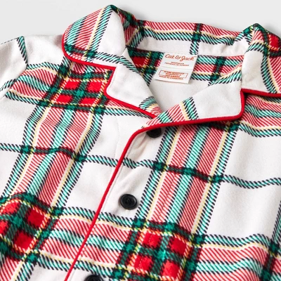 Toddler Plaid Coat Pajama Set - Cat & Jack™ Cream 4 Toddler Plaid Coat Pajama Set - Cat & Jack™ Cream - Image 2