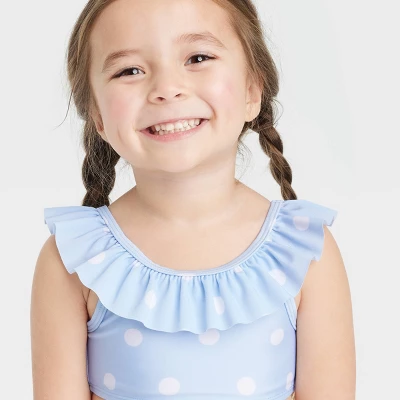 Toddler Girls' Polka Dots Bikini Set - Cat & Jack™ Blue 3 Toddler Girls' Polka Dots Bikini Set - Cat & Jack™ Blue