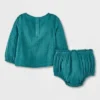 Baby Girls' Gauze Clipspot Ruffle Yoke Top & Bottom Set - Cat & Jack™ Dark Green 1 Baby Girls' Gauze Clipspot Ruffle Yoke Top & Bottom Set - Cat & Jack™ Dark Green -Kid Clothing GUEST c6e93f50 0448 470b a5e2 65919d4f0709