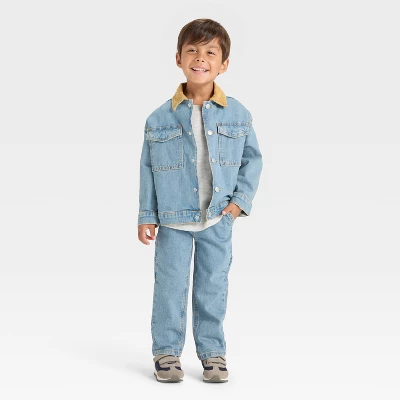 Toddler Boys' Collared Denim Jacket - Cat & Jack™ Medium Wash 4 Toddler Boys' Collared Denim Jacket - Cat & Jack™ Medium Wash - Image 2