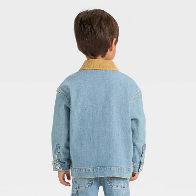 Toddler Boys' Collared Denim Jacket - Cat & Jack™ Medium Wash 3 Toddler Boys' Collared Denim Jacket - Cat & Jack™ Medium Wash