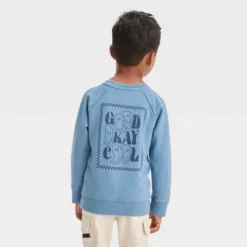Toddler Boys' Washed Crew Neck Pullover Sweatshirt - Cat & Jack™