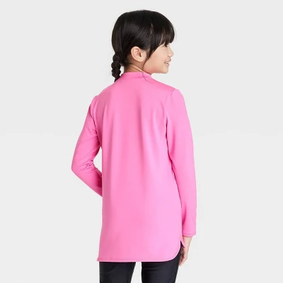 Girls' Solid Tunic Long Sleeve Rash Guard Swimsuit Top - Cat & Jack™️ Pink 4 Girls' Solid Tunic Long Sleeve Rash Guard Swimsuit Top - Cat & Jack™️ Pink - Image 2