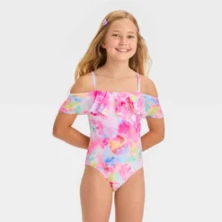 Girls' 'Flower Daydream' Floral Printed One Piece Swimsuit - Cat & Jack™ White/Pink 7 Girls' 'Flower Daydream' Floral Printed One Piece Swimsuit - Cat & Jack™ White/Pink -Kid Clothing GUEST c902c17a 16bd 47d3 a12f 75417cb11677