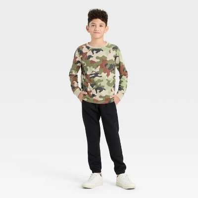 Boys' Long Sleeve Camo T-Shirt - Cat & Jack™ Khaki 4 Boys' Long Sleeve Camo T-Shirt - Cat & Jack™ Khaki - Image 2