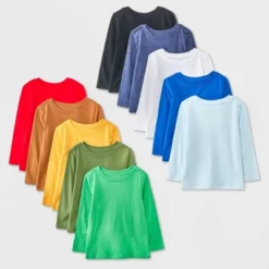 Toddler Boys' 10pk Long Sleeve Solid T-Shirt - Cat & Jack™ -Kid Clothing GUEST cb7c9291 15a4 43d9 9f89 28766f6cce6c