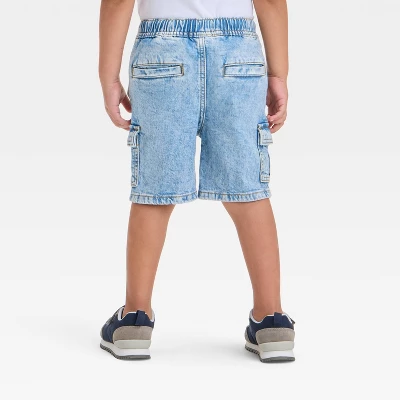 Toddler Boys' Pull-On Denim Cargo Shorts - Cat & Jack™ Light Wash 3 Toddler Boys' Pull-On Denim Cargo Shorts - Cat & Jack™ Light Wash