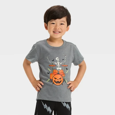 Toddler Boys' Skeleton Halloween Short Sleeve T-Shirt And Shorts Set - Cat & Jack™ Black 4 Toddler Boys' Skeleton Halloween Short Sleeve T-Shirt And Shorts Set - Cat & Jack™ Black - Image 2