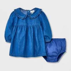 Baby Girls' Denim Prairie Dress - Cat & Jack™ Medium Wash -Kid Clothing GUEST cd453918 25bd 4571 856a c02019a1fbe3