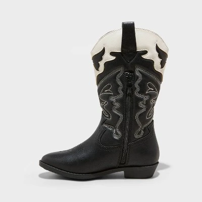 Girls' Bri Western Boots - Cat & Jack™ Black 3 Girls' Bri Western Boots - Cat & Jack™ Black
