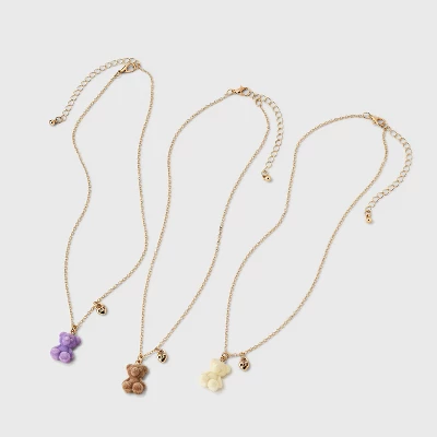 Girls' 3pk BFF Necklace Set - Cat & Jack™ 3 Girls' 3pk BFF Necklace Set - Cat & Jack™