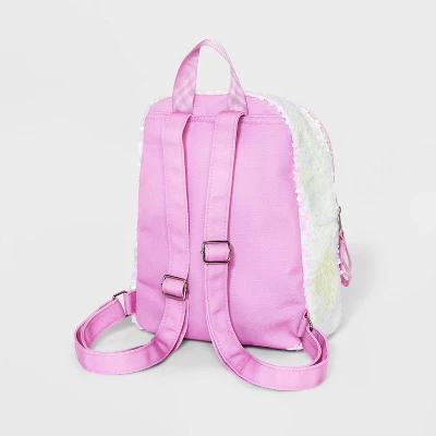Girls' 10.5" Sequin Llama Backpack - Cat & Jack™ Pink 3 Girls' 10.5" Sequin Llama Backpack - Cat & Jack™ Pink