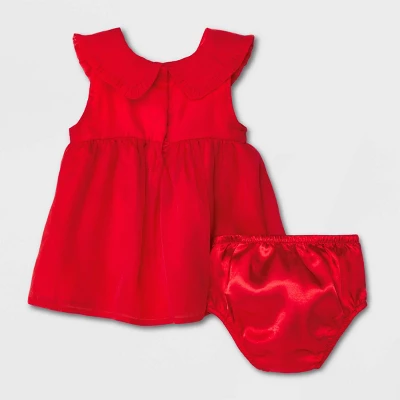 Baby Girls' Organza Embroidered Dress - Cat & Jack™ Red 3 Baby Girls' Organza Embroidered Dress - Cat & Jack™ Red