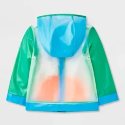 Toddler Boys' Colorblock Clear Rain Jacket - Cat & Jack™ Green/Blue/Orange -Kid Clothing GUEST d0f645b2 a418 4443 9c3f 72113a867e2c