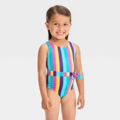 Toddler Girls' Striped Belted One Piece Swimsuit - Cat & Jack™ 7 Toddler Girls' Striped Belted One Piece Swimsuit - Cat & Jack™ -Kid Clothing GUEST d1421a61 0631 4584 9813 9ad053b6ed11