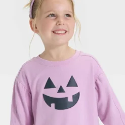 Toddler Girls' Halloween French Terry Pullover - Cat & Jack™ Lavender