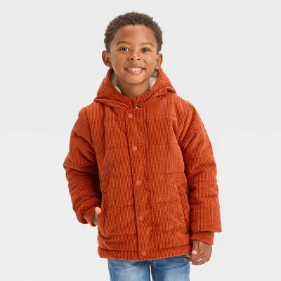 Toddler Corduroy Puffer Jacket - Cat & Jack™ Brown 5 Toddler Corduroy Puffer Jacket - Cat & Jack™ Brown - Image 3