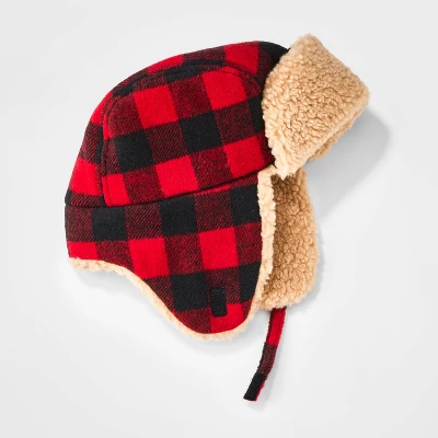 Toddler Boys' Plaid Trapper Hat - Cat & Jack™ Red 3 Toddler Boys' Plaid Trapper Hat - Cat & Jack™ Red