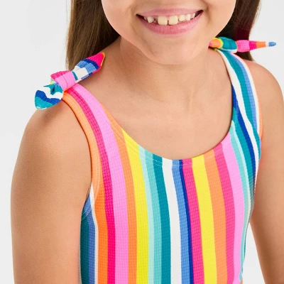 Girls' Festive Striped Bikini Set - Cat & Jack™ 3 Girls' Festive Striped Bikini Set - Cat & Jack™