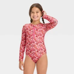 Girls' Wild Leopard Spots One Piece Rash Guard - Cat & Jack™ -Kid Clothing GUEST d3033938 50e5 4b39 b631 57bf73a98ad3