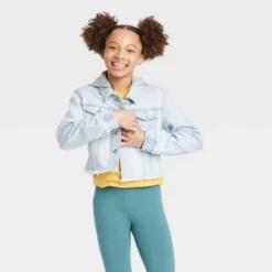 Girls' Hooded Jean Jacket - Cat & Jack™ Light Wash -Kid Clothing GUEST d3c64c77 8071 4052 8b3f d4c78fb86445