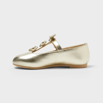 Toddler Girls' Eliana Mary Jane Flats - Cat & Jack™ Gold 3 Toddler Girls' Eliana Mary Jane Flats - Cat & Jack™ Gold