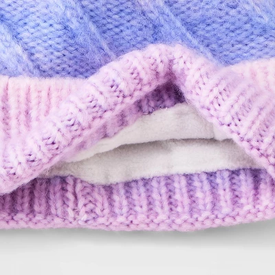 Toddler Girls' Knitted Cable Ombre Striped Beanies - Cat & Jack™ Pink 4 Toddler Girls' Knitted Cable Ombre Striped Beanies - Cat & Jack™ Pink - Image 2