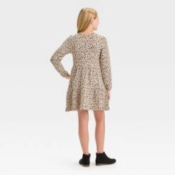 Girls' Long Sleeve Cozy Tiered Dress - Cat & Jack™