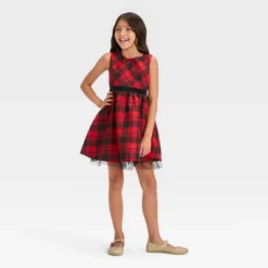 Girls' Sleeveless Plaid Dress - Cat & Jack™ Red 7 Girls' Sleeveless Plaid Dress - Cat & Jack™ Red -Kid Clothing GUEST d5c3474e dc9a 440e a074 fc73ac161b3d