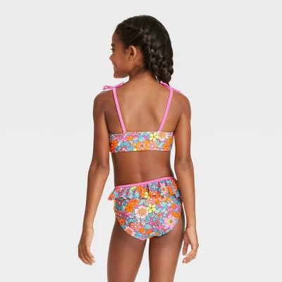 Girls' 2pc Flower Child Bikini Set - Cat & Jack™ Pink 4 Girls' 2pc Flower Child Bikini Set - Cat & Jack™ Pink - Image 2