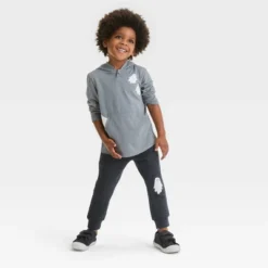 Toddler Boys' Halloween Fleece Long Sleeve Top And Jogger Pants Set - Cat & Jack™ Gray -Kid Clothing GUEST d6892b0f f471 4436 8167 b0f64f17c97e