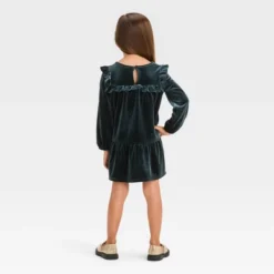 Toddler Girls' Solid A-Line Long Sleeve Dress - Cat & Jack™ Black