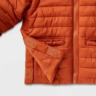 Toddler Adaptive Puffer Jacket - Cat & Jack™ Orange 5 Toddler Adaptive Puffer Jacket - Cat & Jack™ Orange - Image 3