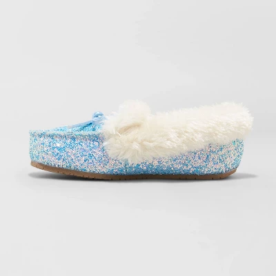 Toddler Girls' Medora Glitter Moccasin Slippers - Cat & Jack™ 2 Toddler Girls' Medora Glitter Moccasin Slippers - Cat & Jack™