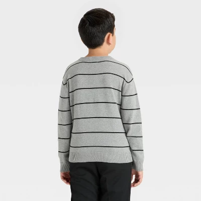 Boys' Striped Pullover Sweater - Cat & Jack™ Olive Green/Cream 3 Boys' Striped Pullover Sweater - Cat & Jack™ Olive Green/Cream