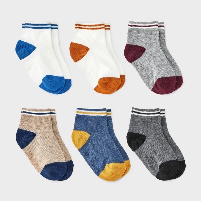 Toddler Boys' 6pk Colorblock Ankle Socks - Cat & Jack™ 6 Toddler Boys' 6pk Colorblock Ankle Socks - Cat & Jack™ - Image 4