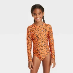 Girls' Spots Of Fun Long Sleeve One Piece Rash Guard Swimsuit - Cat & Jack™️ Orange 7 Girls' Spots Of Fun Long Sleeve One Piece Rash Guard Swimsuit - Cat & Jack™️ Orange -Kid Clothing GUEST d9813fe8 bd6a 4fc4 a75e 59d0ccb856db