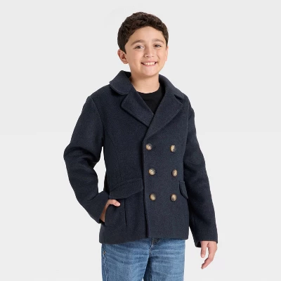 Boys' Pea Coats - Cat & Jack™ Navy Blue 5 Boys' Pea Coats - Cat & Jack™ Navy Blue - Image 3