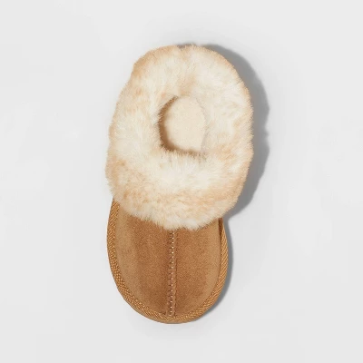 Toddler Callie Faux Fur Cuff Bootie Slippers - Cat & Jack™ 4 Toddler Callie Faux Fur Cuff Bootie Slippers - Cat & Jack™ - Image 2