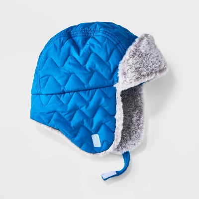 Toddler Boys' Quilted Trapper Hat - Cat & Jack™ Blue 3 Toddler Boys' Quilted Trapper Hat - Cat & Jack™ Blue