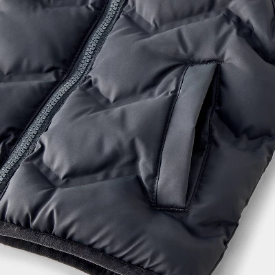 Toddler Solid Quilted Puffer Vest - Cat & Jack™ Charcoal Black 5 Toddler Solid Quilted Puffer Vest - Cat & Jack™ Charcoal Black - Image 3